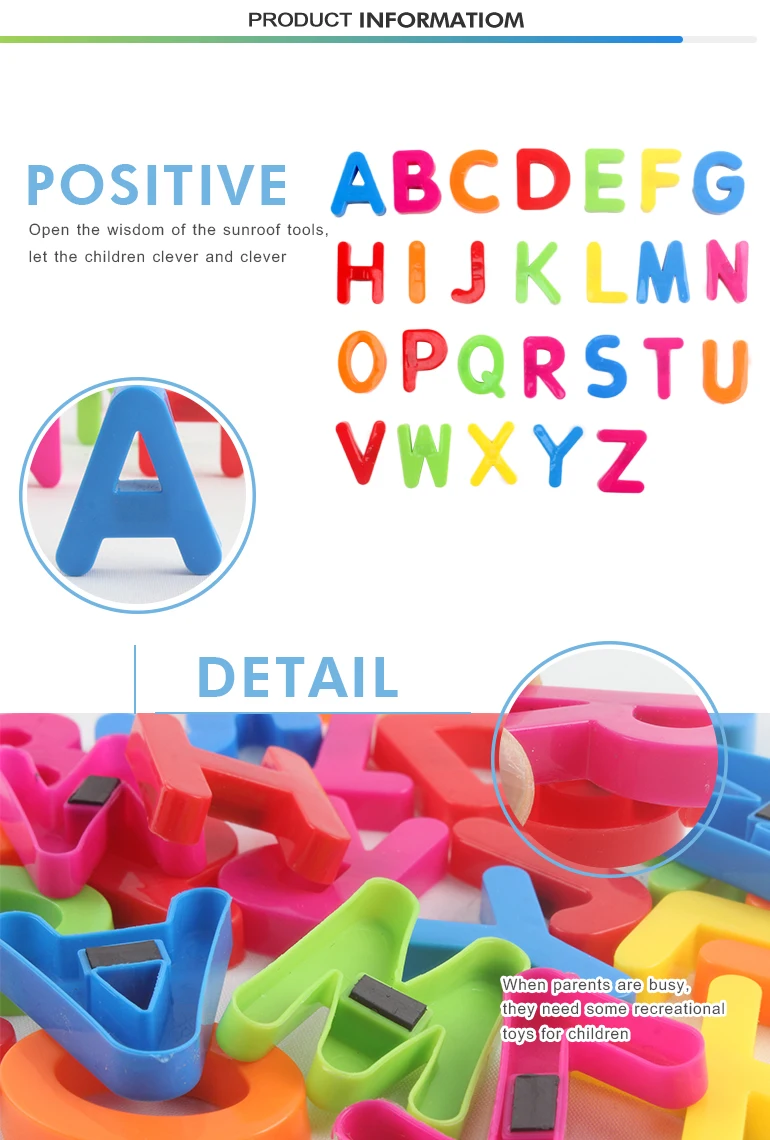 Children learning game early educational 26pcs colorful plastic abc magnetic alphabet letter for kids