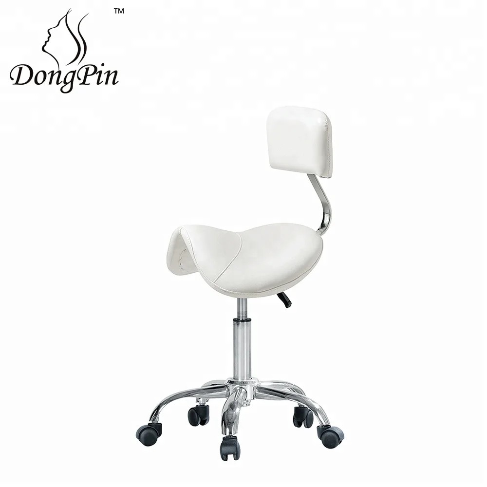

Adjustable Saddle Chair Stool with Back Support Ergonomic Rolling Seat with Wheels, Various colors available