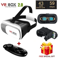 Google cardboard HeadMount VR BOX 2.0 Version VR Virtual 3D Glasses + wireless bluetooth remote controller gamepad