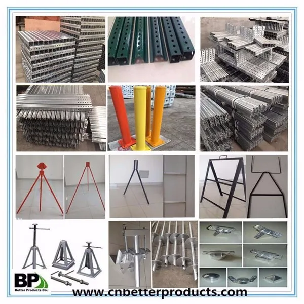 Steel Material U-Channel Posts in Tapered Ends with OEM Service
