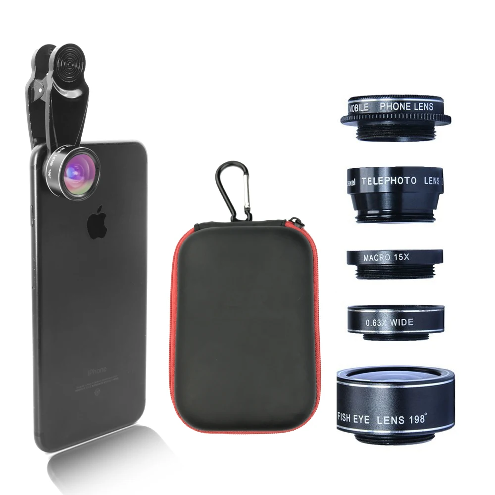 

LIGINN 5 in 1 camera lens for smartphone L-500, Black