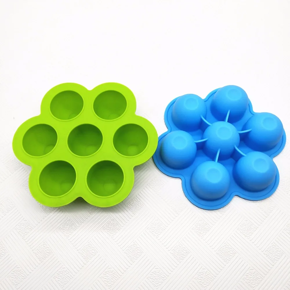 

Factory Wholesale Silicone Egg Bites Mold 7 Holes 100%Food Grade BPA free, Can be customized for silicone baby food storage