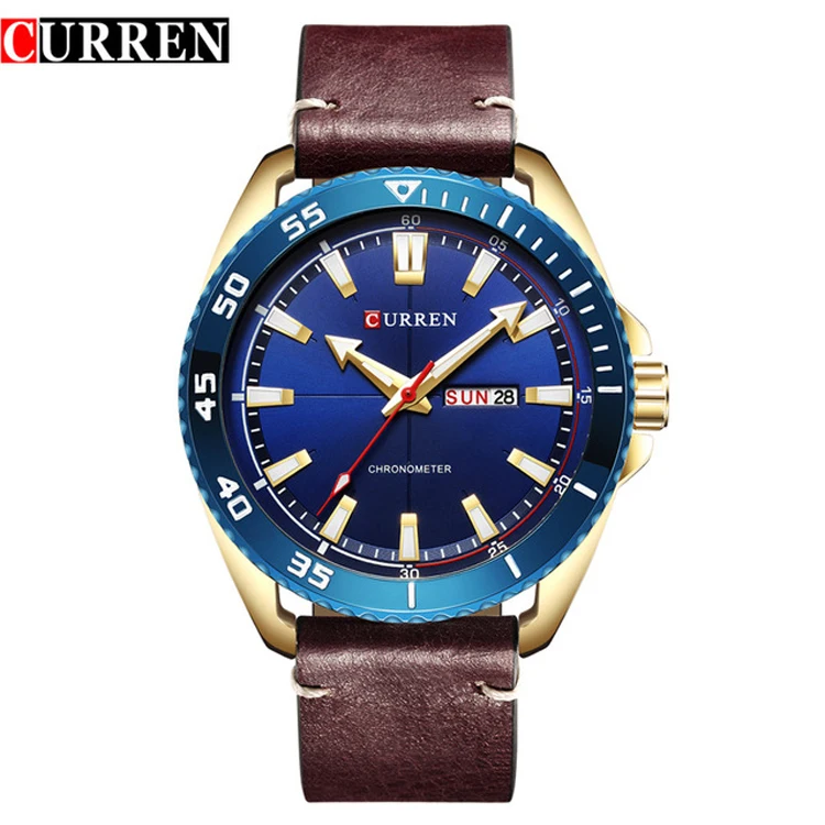 

CURREN 8272 Fashion Casual Watches Men's 3ATM Waterproof Quartz Watch Men Date Clock Man Leather Army Military Wristwatch