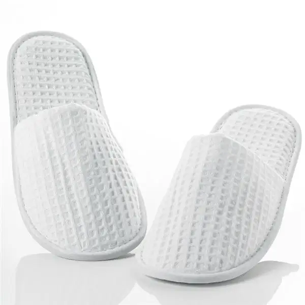 white waffle slippers