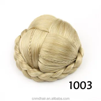Blonde Braided Clip In Hair Bun Hair Chignon Hairpiece Buy Afro