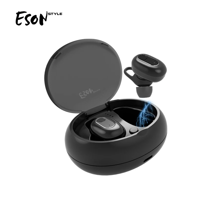 

Eson Style Bluetooth 5.0 quick charging box in ear with power bank portable tws earphones OEM true wireless earbuds