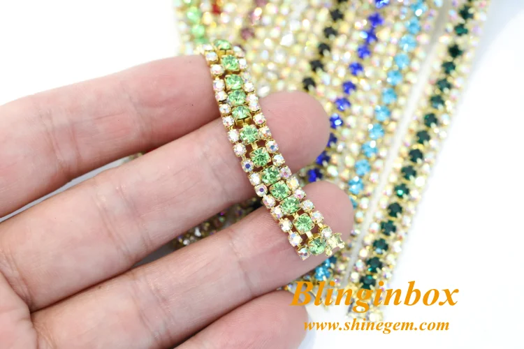 10 Meters Single-row Crystal Rhinestones Diamante Claw Cup Chain Trims Jewelry