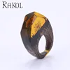 Fashion Wood resin Ring Magic dry flower ebony Wood Ring