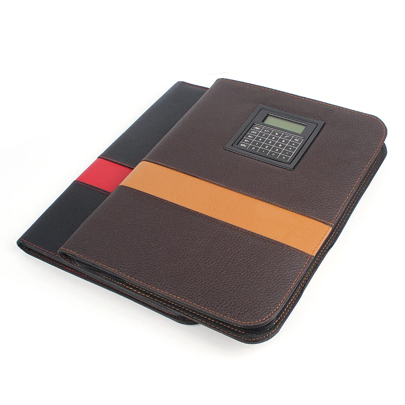 HUAHAO brand Multi-function calculator pu laptop office supplies stationery zipper order custom notebook
