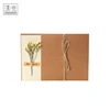 Custom Design Kraft Paper Material Thank You Teacher Day Greeting Card With Dry Flowers