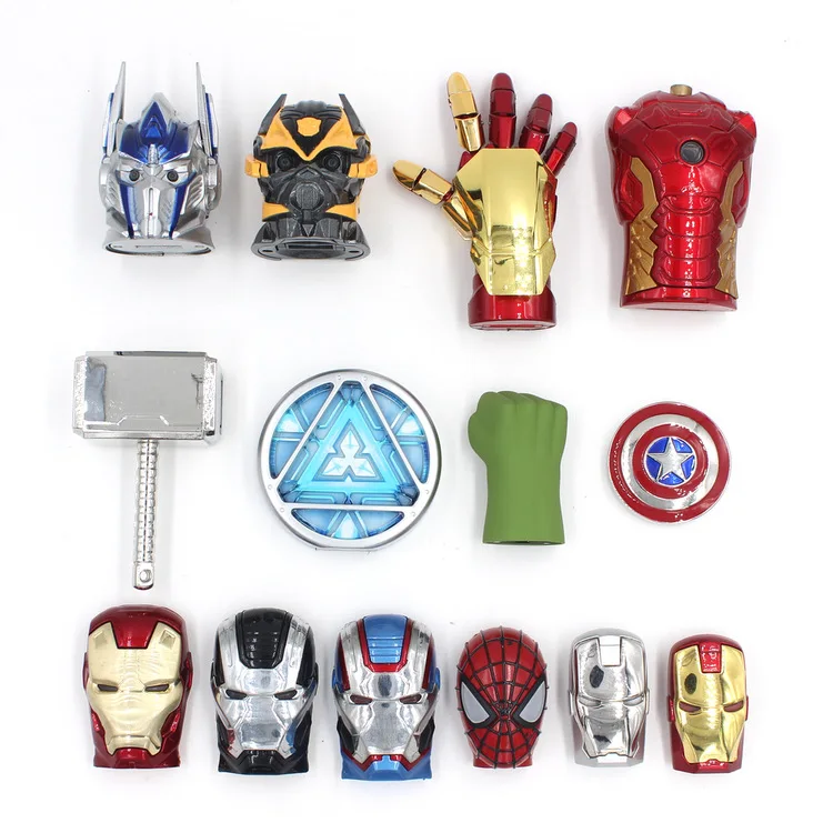 Silver 32GB Iron Man The Avengers USB Flash Drive with Blue Light 