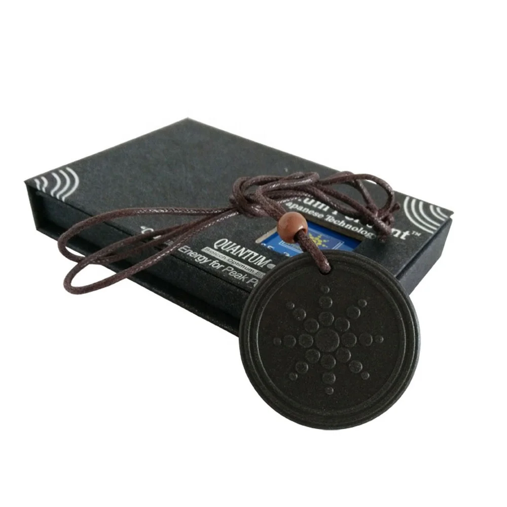 

High Ions 5000-6000CC Lava Pendants Scalar Energy Charms Black with Rope Necklace Health With Card & Box