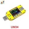 RD UM34 USB 3.0 Type-C Color LCD Display DC voltmeter ammeter voltage current muitimeter cable resistance power bank USB Meter