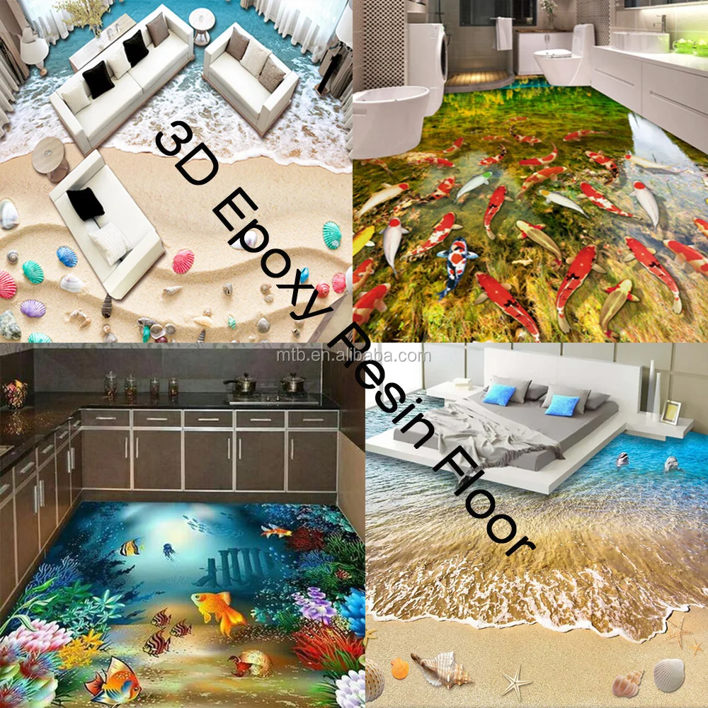  Tahan  gores  3D Epoxy Resin Rumah Lantai  Lapisan dan Cat  