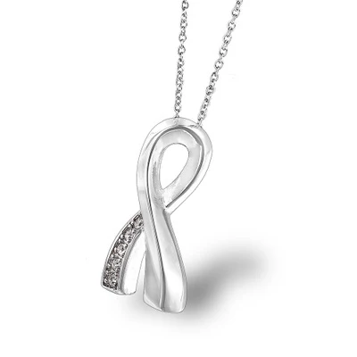 

Custom Fashion Women Care Pink Ribbon Pendant Charm Breast Cancer Awareness Necklace, 18k gold, silver, rose gold, etc