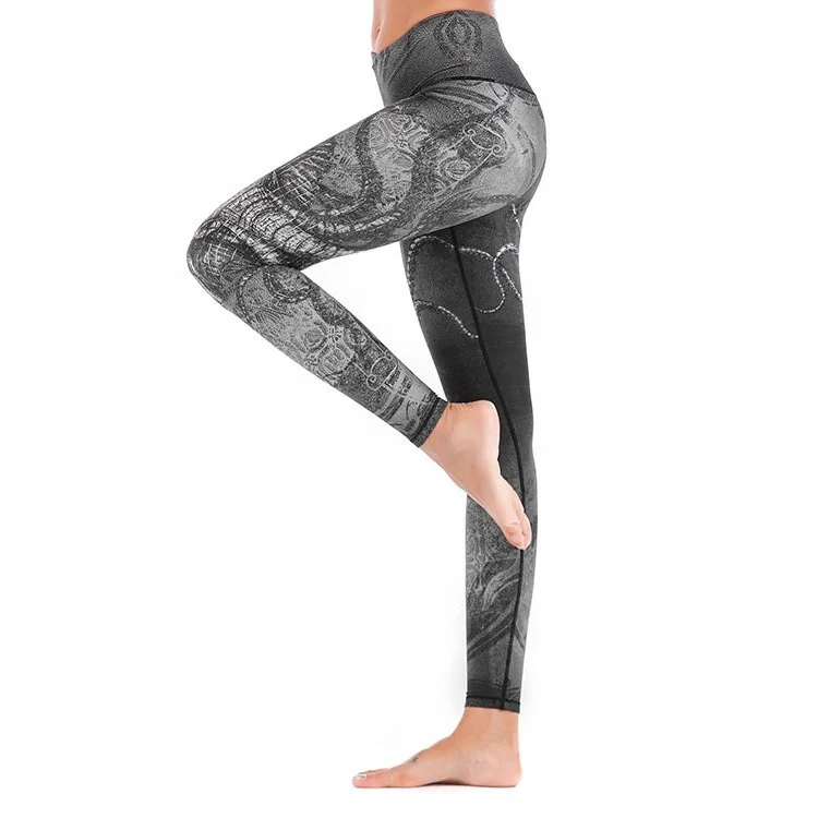 

New trend Sports Gym pants Sublimated print yoga tights High Waist yoga leggins, As picture