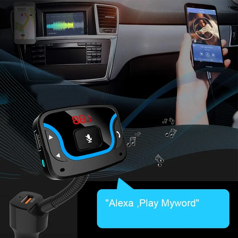 Dab Dab+ Adapter Autoscan With Bluetooth Fm Transmitter Bluetooth