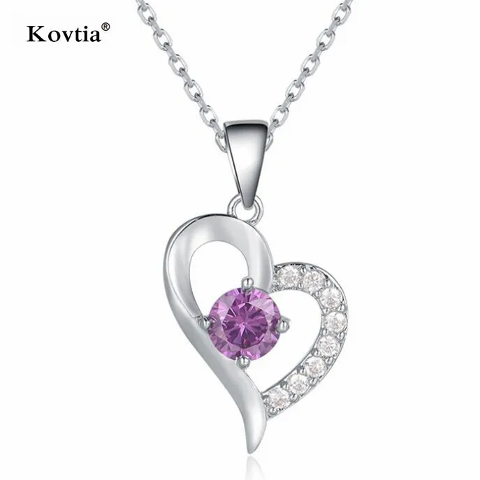 

2018 Hot sale Heart Zircon Jewelry Falling in Love Necklace Free Sample Women Gold Engagement Necklace For Lover, N/a
