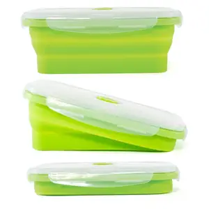 Image of FREE SHIPPING 500ML Foldable Silicone Food Container Lunchbox