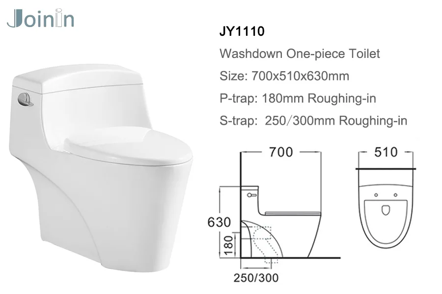 JOININ High quality Bathroom equipment Ceramic washdown one piece toilet with sink JY1110