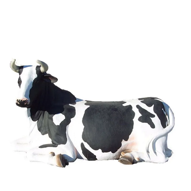 Life Size Fiberglass Animal Statue Hand Made Fiberglass Cow Statue