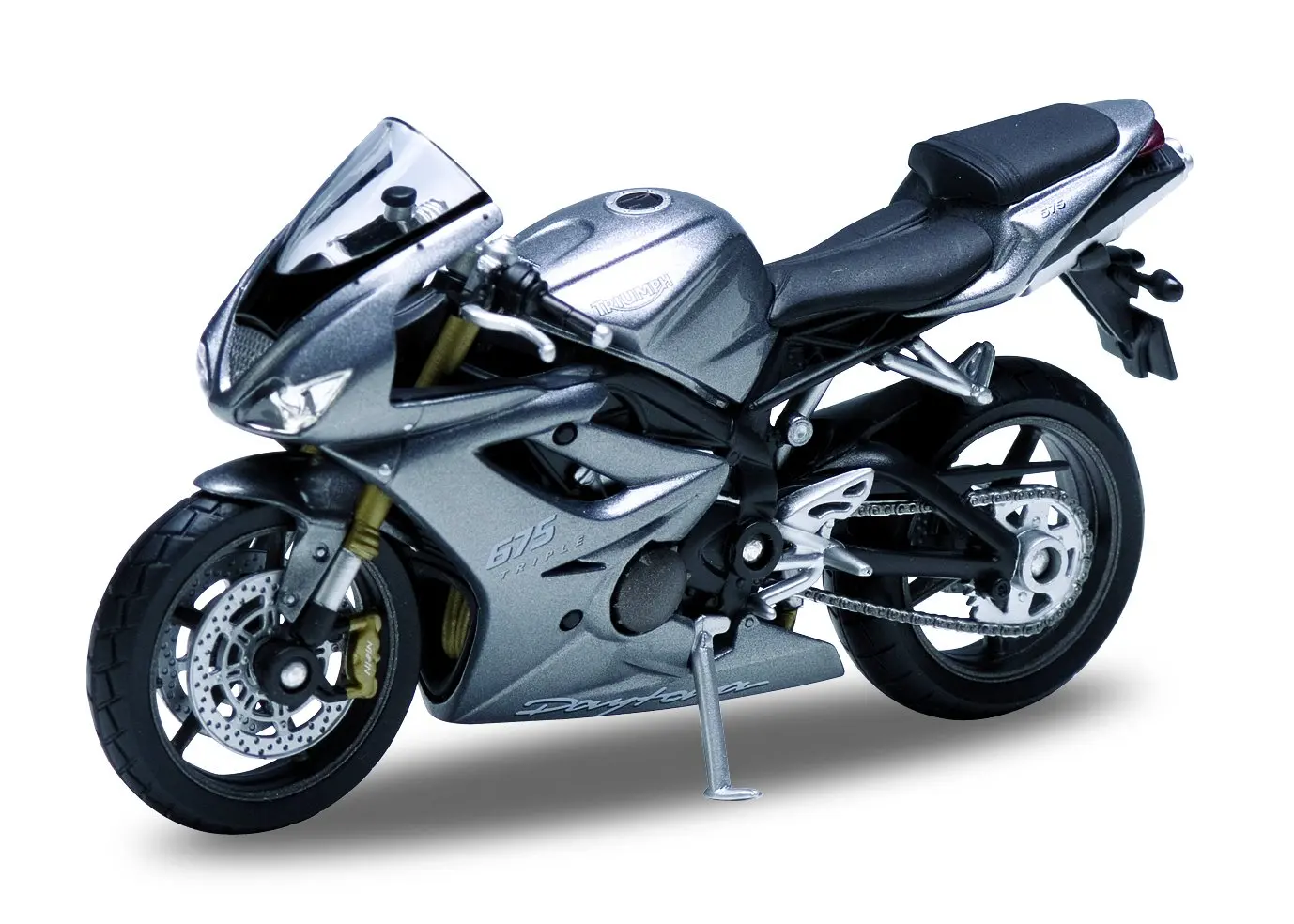 Get Quotations · Welly Die Cast Motorcycle Silver Triumph Daytona 675, 1:18 Scale
