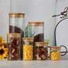 Lowest Price Food Grade High Borosilicate Glass Jar With Bamboo Wood Lid And Sealed Silicone Loop