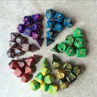 

New 7pc/lot dice set High quality Multi-Sided Dice with marble effect d4 d6 d8 d10 d10 d12 d20 DUNGEON and DRAGONS rpg dice game
