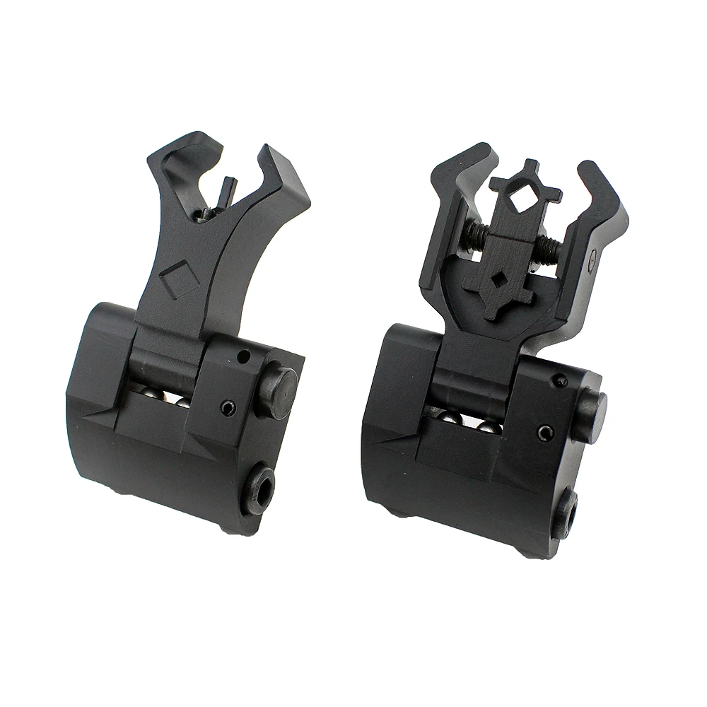 

AR 15 diamond front filp sight Set Apertures Dual Windage Adjustment Picatinny iron sights for ar-15, Matte black