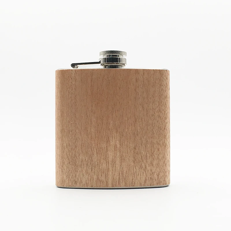 

304ss FDA wooden wrapped stainless steel Best Man hip flask, Customed color