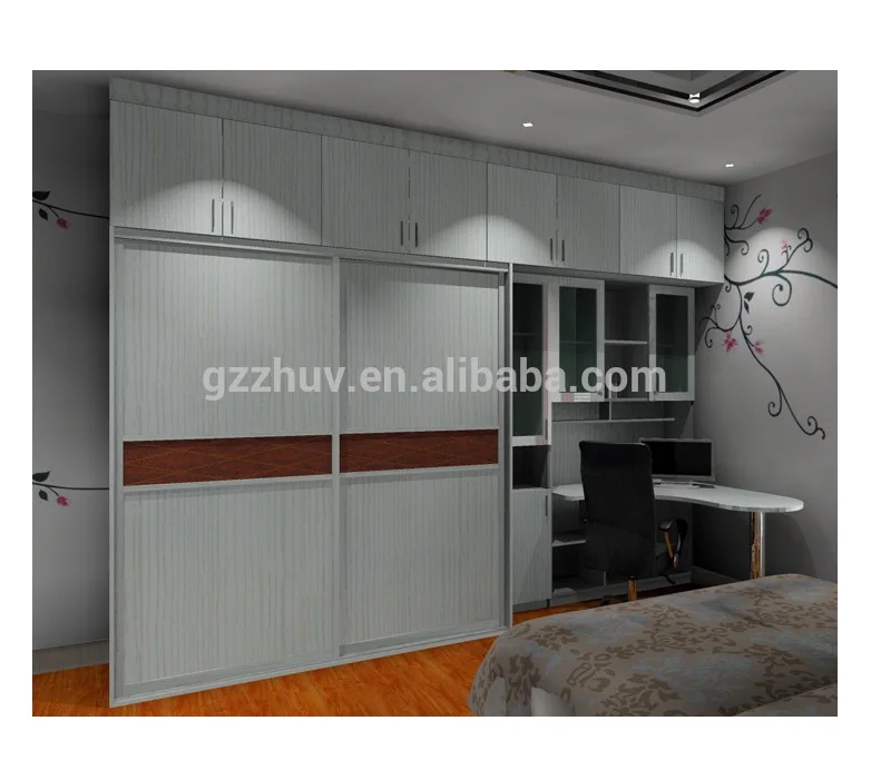 Zhuv New Design Sliding Door Wardrobe With Study Table View