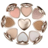 

Beauty makeup new product concealer powder cake heart-shaped press powder 8 color heart highlight powder