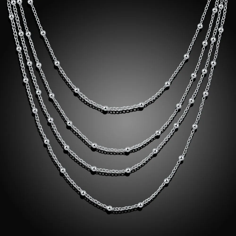 925 Sterling Silver Layered Necklace Buy Collar De Capas De Plata
