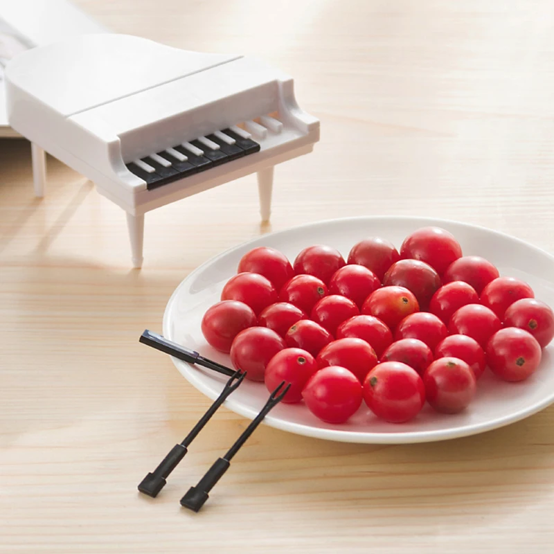 
Creative Piano Design Snack and Fruit Picker Fork Stick 