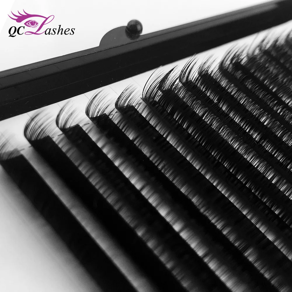 

Cheap price factory 0.10mm L CC DD curl silk premium faux mink eyelash extensions, Natural black