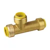 Push fit plumbing fittings slip tee brass push fit fitting for stainless steel pipe