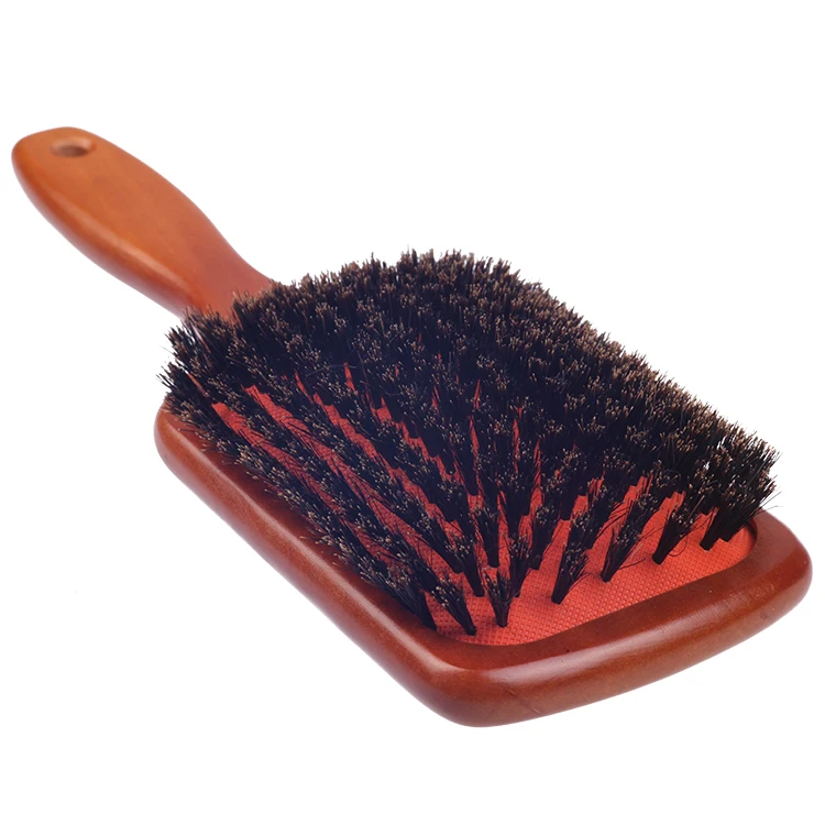 EUREKA W19789-BR Wooden Massage Paddle Boar Bristle Hair Brush