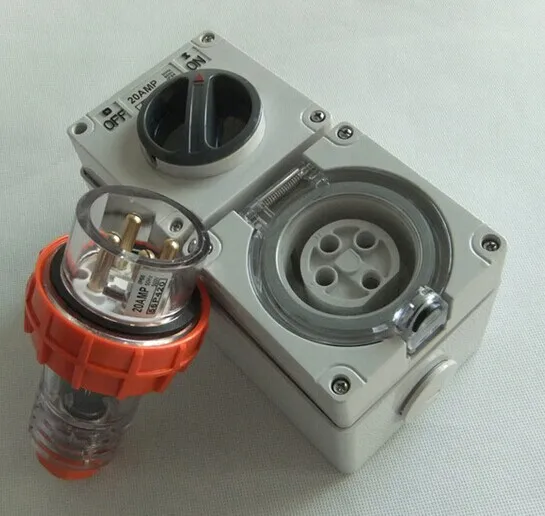 15a 3 Flat Pin Weatherproof Switched Socket Outlet