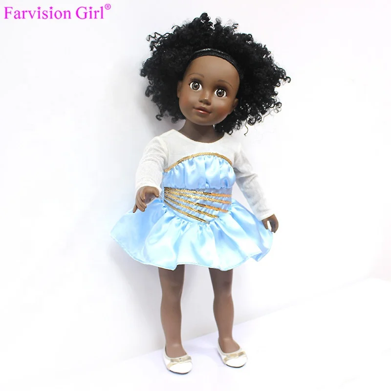 black baby doll with blonde hair
