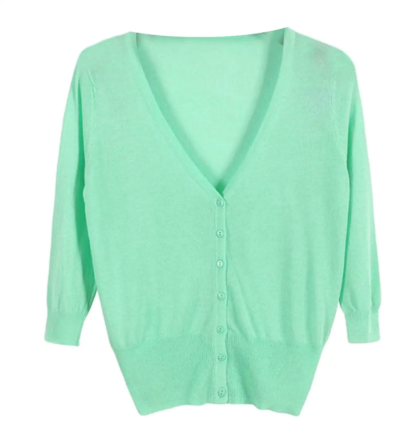 Jaycargogo Women Bolero 3//4 Sleeve Versatile Shrug Cardigan Open Front Crop Top