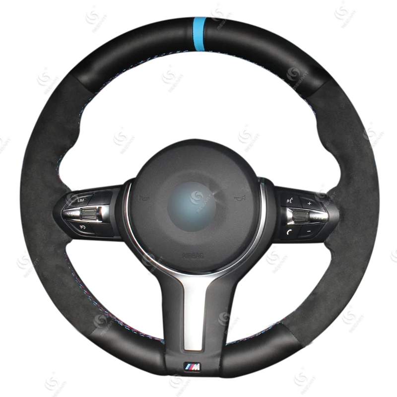 

Hand Sewing Leather Soft Suede Steering Wheel Cover for BMW F87 M2 F80 M3 F82 M4 M5 F12 F13 M6 F85 X5 M F86 X6 M F33 F30 Sport