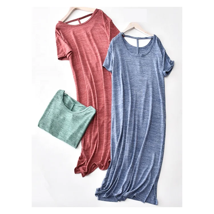 

Hight Quality Softy Bamboo Cotton Sexy Women Night Shirt Sleep Gowns