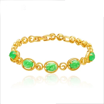 jade and gold bangle bracelet