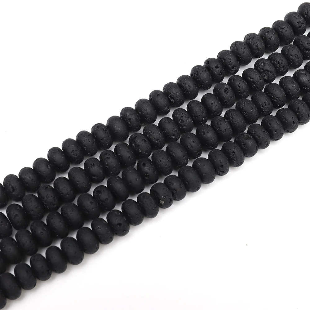 

Beads For Make Necklaces Natural Stone Black Lava Loose Beads Price High Quality Volcanic Rock Loose Stones