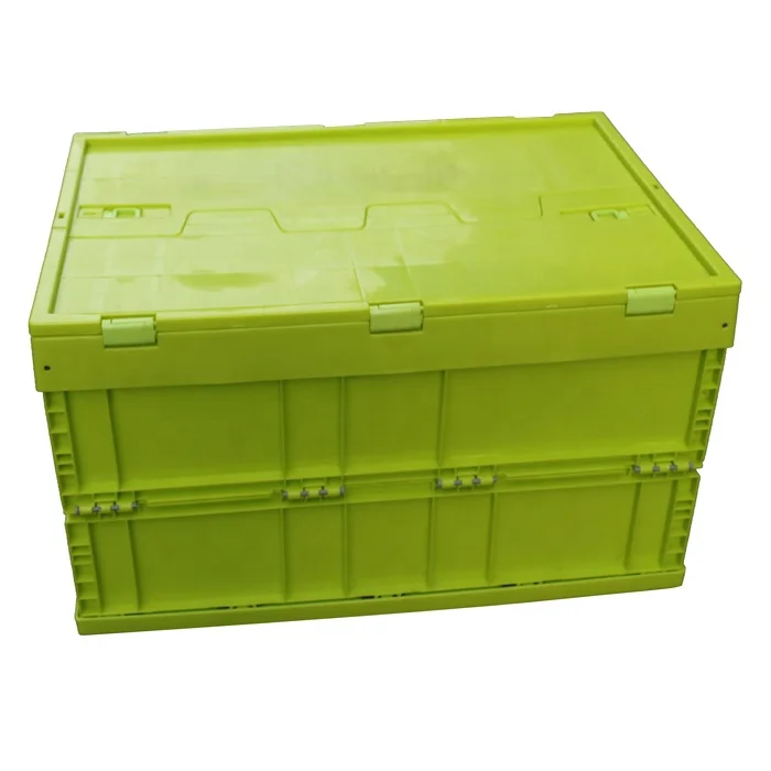 

QS Heavy Duty Collapsible Moving Box Folding Plastic Box Turnover Crate Storage Stackable Container For Transport Household Use