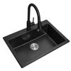 Scratch resistant, high temperature resistant, single bowl composite granite kitchen sink