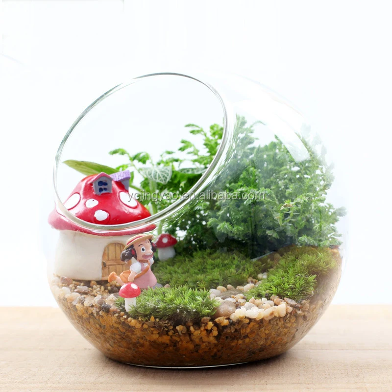 Decorative Handblown Glass Round Globe Terrarium With Flat Bottom Buy