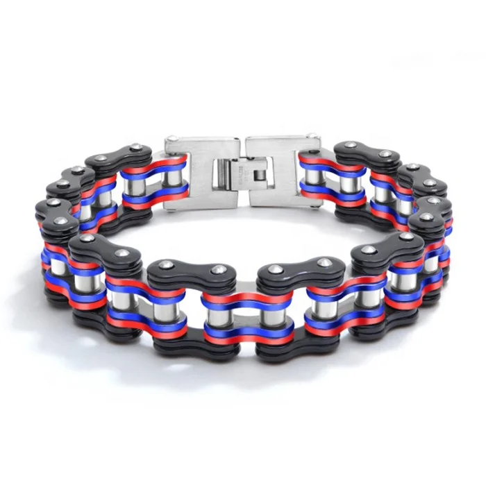 Colourful Bike Chain Metal Bangle Bracelet Punk Power Equilibrium Quantum Science Bracelets