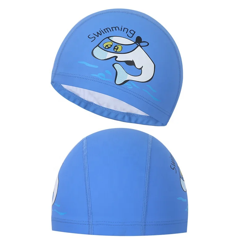 

PU Swimming Cap for Kids Girls Boys Waterproof Swim Caps Protective Ear Caps-Keep Long Hair Dry-Training and Racing