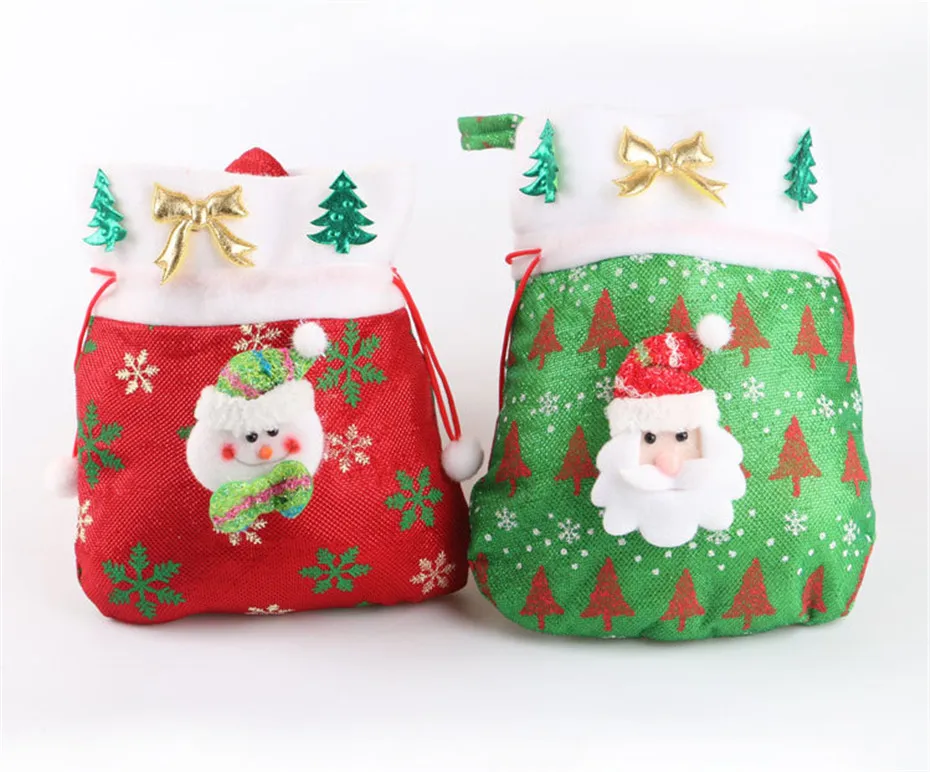 Goodies Stocking Filler With Handles Xmas Home Party Cloth Candy Bag 